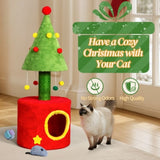 30in Cat Scratching Post with Cat House for Indoor Kitten, Small Cat Tree Tower with Sisal Post and 74062233