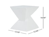 All Weather MGO X Design Side Table - Stylish White Indoor Outdoor Table for Home, Garden, Balcony, N770P341402W