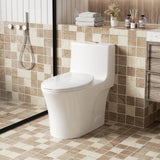 1.1/1.60 GPF Dual-Flush One Piece Toilet,Button on Tank top S-trap, Water-Saving Elongated Comfort W3192P277905