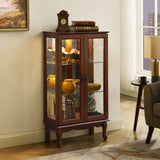 Curio Cabinet Lighted Curio Diapaly Cabinet with Adjustable Shelves and Mirrored Back Panel, W169392180