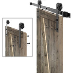 ZUN 30 in. x 84 in. Sliding Barn Door with 5FT Barn Door Hardware Kit & Handle ,K Frame,Solid Spruce 82569458