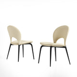 PU-Leather Chairs Metal Legs & Backrest, Modern Desk Chair for Living Room, Dining Room, white W509P268312