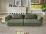 Oversized 3 Seater Compressed Sofa with Chenille Fabric, No Assembly, Space-Saving for Living Room, W2339P352930