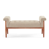 Elegant Beige Linen Tufted Ottoman A Classic Comfort Statement N769P231528A