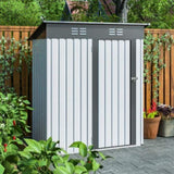 ZUN 5 X 3 Ft Outdoor Storage Shed, Galvanized Metal Garden Shed With Lockable Doors, Tool Storage Shed W1212110294