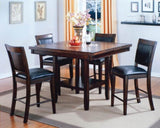 ZUN 1pc Contemporary Transitional Counter Height Dining Table with 20-Inch Lazy Susan Rich Dark Brown B011P160136