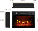 23" Electric Fireplace, 3DInfrared Black Fireplace Electric Insert Heater, with IR Remote Control, W2393P195605