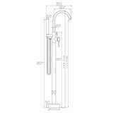 Single Handle Freestanding Tub Filler Floor Mount Bathtub Faucet with Handheld Shower W1932P172283