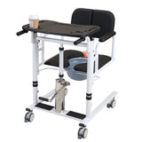 Patient Lift Transfer Chair, Bathroom Wheelchair w/180&deg Split Seat and Potty 83445662
