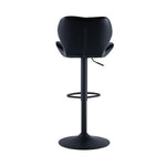 ZUN Faux Leather Swivel Bar Stools set of 2, Adjutable Height Metal Frame, Black 14483545