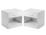 2pcs Night Stands with Drawer White 45067661