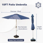 ZUN 10FT Patio Umbrella, Outdoor Table Umbrella with Push Button Tilt and Crank, UV Protection W1859P195941