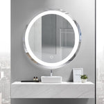 ZUN 24 Inch LED Round Bathroom Mirror W134070944