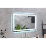 ZUN 48x36 Inch LED Bathroom Mirror with Frontlit and Backlit, Wall Mounted Vanity Mirror with Smart 11754489