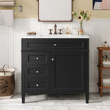 36'' Bathroom Vanity with Top Sink, Modern Bathroom Storage Cabinet with 2 Drawers and a Tip-out N710P230246B