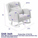 ZUN 27.2"W Modern Accent High Backrest Living Room Lounge Arm Rocking Chair, Two Side Pocket W834P178246