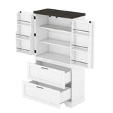 Modern Farmhouse Style Wooden Cabinet with Sturdy Frame with Inside Door Storage Divider with W1580P257492