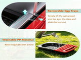 3-Compartment Chicken Nesting Box, Hot-Dipped Galvanized Iron Roll-Away Egg Collection Box, 21467062
