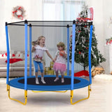 ZUN 5.5FT Trampoline for Kids - 65" Outdoor & Indoor Mini Toddler Trampoline with Enclosure, Basketball 06871922