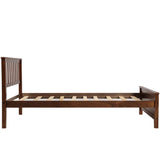 Twin Size Wood Platform Bed with Headboard,Footboard and Wood Slat Support, Walnut WF191769AAD