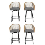 Outdoor Bar Stools Set of 4, 4-Piece Patio Bar Stools Armrests, All Weather Rattan Bar Chairs W640P256796
