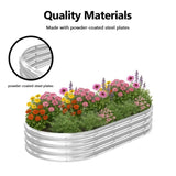 2 Pcs 631ft Raised Garden Bed, Oval Galvanized Outdoor Planter Box, Metal Garden Bed for Planting 93554205