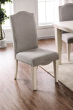 Set of 2 Fabric Parson Chairs in Gray and Antique White B016P222713