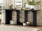 Modern and Curved Design Ash Veneer Console Table with Shelf,Suitable for Entryway,Hallway N711P241287B