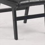 Hengming PU dining chair, no armrest with wooden legs, suitable for kitchen, dining living W212P163423