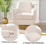 360 degree rotation armchair cotton linen skin friendly fabric ergonomic design living room chair W2113P235593