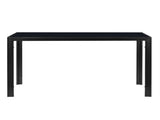 Simple Assembled Tempered Glass & Iron Dinner Table Black 00522385