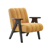 Rella Modern Teddy Sherpa Accent Chair with Espresso Wood Frame T2574P241339