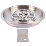 19-inch Recessed Fire Pit Pan Stainless Steel Fire Pit Burner Kit Round Indoor or Outdoor 42593221