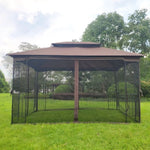 ZUN 13x10 Outdoor Patio Gazebo Canopy Tent With Ventilated Double Roof And Mosquito net W41933760