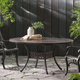 Outdoor Expandable Aluminum Dining Table, Hammered Bronze Finish 61394.00BRZ
