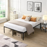 King Size Bed Frame , Heavy Duty Metal Bed Frame , Quick & Easy Assembly, No Noise, Black W311P282481