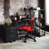 Black Writing Desk with Upper Shelf B062P184533