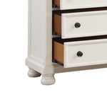 ZUN Casual White Finish 1pc Chest of Drawers Antique Bronze Tone Knobs Bun Feet Bedroom Furniture B01146547