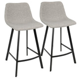 Outlaw Industrial Counter Stool in Black with Grey Faux Leather by LumiSource - Set of 2 B202P222418