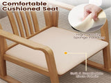 Solid Rubber Wood Rocking Chair, 400 LBS Weight Capacity Indoor Lounge Chair with Linen 96856936