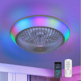 15 Inch RGB Dimmable Led Enclosed Ceiling Fan with Light Modern Bladeless 6 Speed Remote Control for 06607496