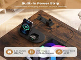 43.5" Home Office Desk with Built-in Charging Station & 3 Drawers Hidden Compartment 65126264