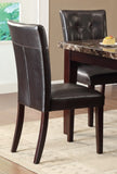 ZUN Button-Tufted Side Chairs Set of 2pc Wood Frame Espresso Finish Dining Furniture B01143602