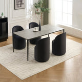 Set Of 1 Upholstered Kitchen & Dining Room Barrel Mid Century Modern Round Velvet Dining W3244P308286