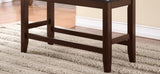 Farmhouse Style 1pc Brown Espresso Counter Height Bench Footrest Faux Leather Upholstered Seat B011P149006