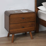 Dark Walnut 2-drawer Nightstand B062P145475
