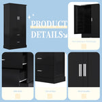 ZUN Tall Bathroom Storage Cabinet, Cabinet with Two Doors and Drawers, Adjustable Shelf, MDF Board, N725P178675B