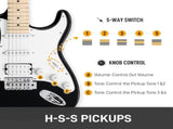 GST Stylish H-S-S Pickup Electric Guitar Kit with 20W AMP Bag Guitar Strap 46732167