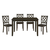 ZUN Classic Transitional 5pc Dining Set Dining Table and Four Side Chairs Set Charcoal Finish B011P144223