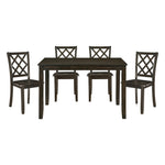 ZUN Classic Transitional 5pc Dining Set Dining Table and Four Side Chairs Set Charcoal Finish B011P144223